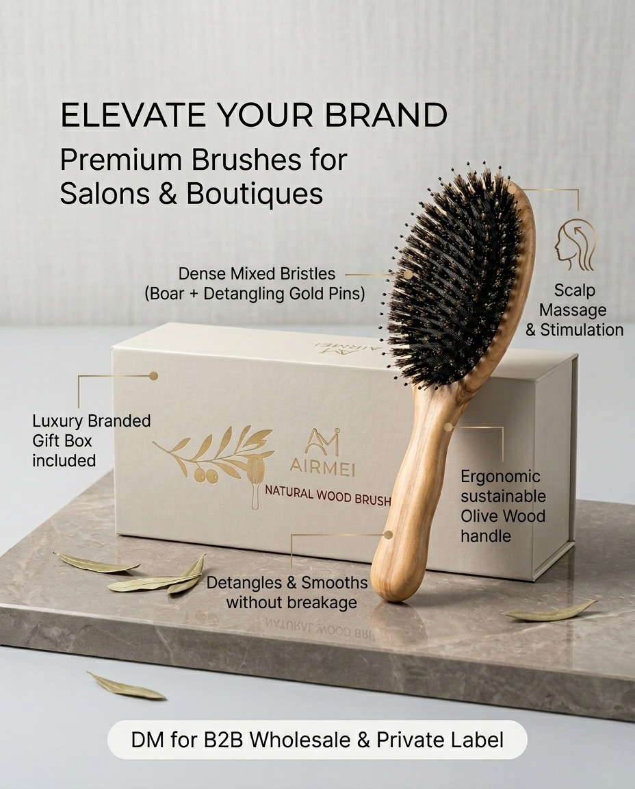 Airmei Unveils New Premium Olive Wood Hair Brush Collection for Independent 