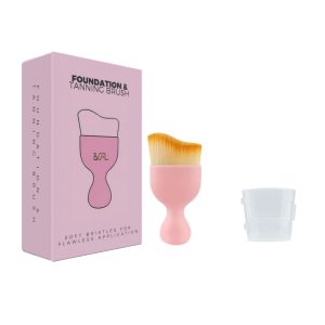 BSFL pink foundation and tanning brush set with matching box packaging and protective travel case. MOQ 20 wholesale