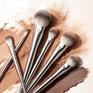 Silver Handle Makeup Brush Set