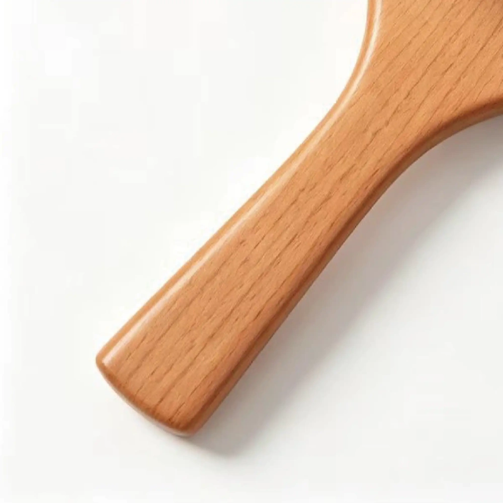 Ergonomic beech wood handle of BSFL natural wooden hairbrush