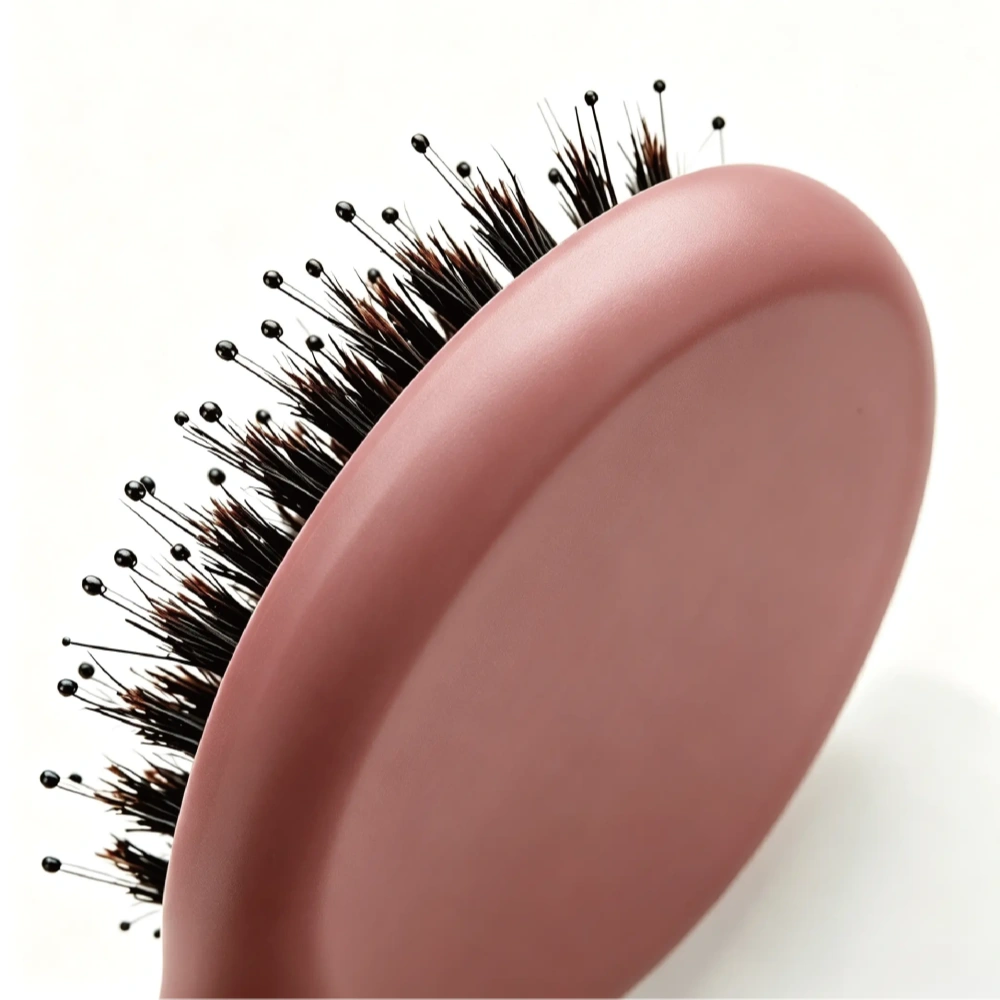 Smooth dusty rose matte back frame of BSFL wooden cushion hairbrush